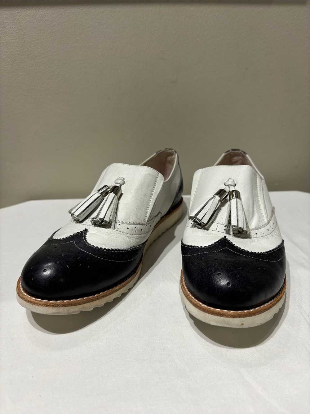 Rudsak Women’s  Two-Tone Black & White Tassel Loafers